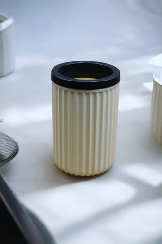 3 Parça Sert Plastik Banyo Seti/Sıvı Sabunluk, Diş Fırçalık ve Katı Sabunluk-Krem