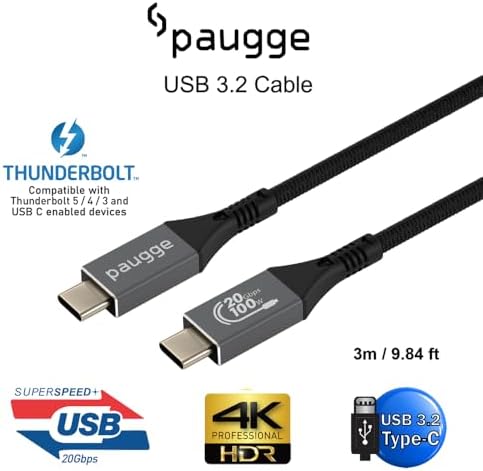 Alternative view of USB 3.2 Kablo - 20Gbps, USB C Görüntü, Ses, Data ve Şarj Kablosu - 4K 120Hz/60Hz, 2K 144Hz, 1080p 240Hz, HDR (3 Metre)