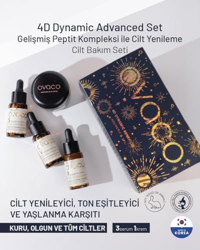 Alternative view of 4D Dynamic Cilt Bakım Seti – Peptit, Squalane, Ginseng, Panthenol, Niacinamide B3 – Yaşlanma Karşıtı, Leke Karşıtı – Kore Bilimiyle Geliştirildi – 3 Serum + 1 Krem