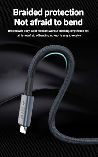 Alternative view of ZR852 240W USB 4.0 40GBPS 8k Thunderbolt Görüntü Aktarım ve Hızlı Şarj Kablosu 1 Metre