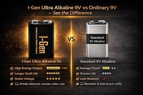 Alternative view of Batteries 6LR61 Ultra Alkalin 9 Volt Pil 9V Kare Pil (10, 9V 10'lu Paket)