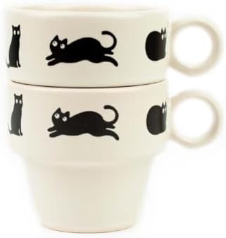 Alternative view of Kara Kedi 2'li Espresso Bardak Seti - Hediye Seramik Fincan