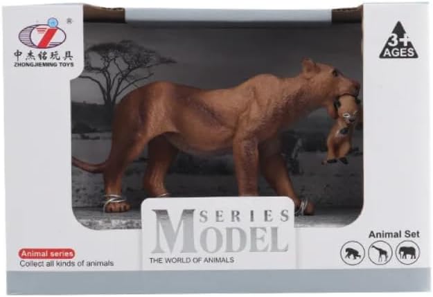 Alternative view of Kutulu Model Figür Hayvan Dişi Aslan ve Yavrusu