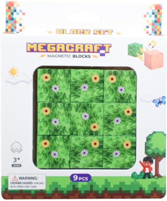 Megacraft 9 Parça Çiçekli Yaprak Çimen Blok