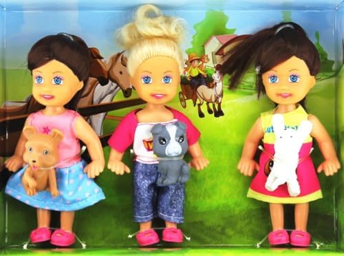 Cute Mini Bebek ve Evcil Hayvan Üçlü Set