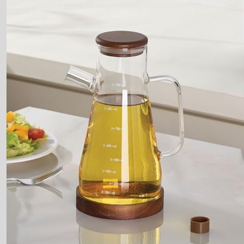 Alternative view of Borosilikat Cam Yağdanlık, Sürahi Sosluk Ahşap Kapaklı ve Altlıklı, 900 ml, 23x4 cm