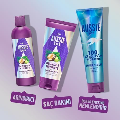 Alternative view of Aussie SOS Blonde & Hydrate Açık Renk Boyalı, Röfleli ve Gri Saçlar İçin Mor Şampuan 500ml