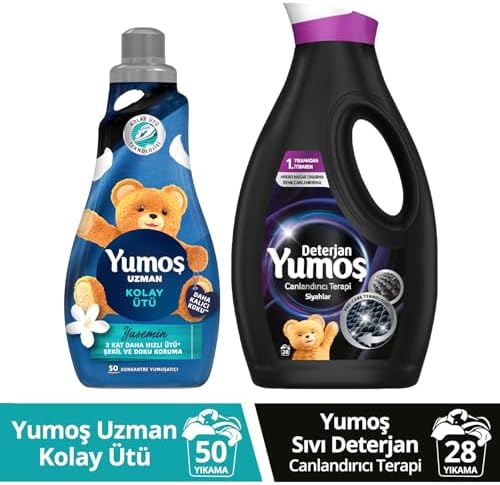 Yumoş Kolay Ütü Yumuşatıcı 1200 ml + Yumoş Sıvı Canlandırıcı Terapi Siyahlar 1690 ml