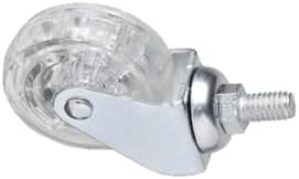 Makaralı Vidalı, 360 Derece Döner Teker, Metal Maşalı, Şeffaf Teker, Teker Çapı 50X20, Vida Çapı 8 metrik, 4 Adet