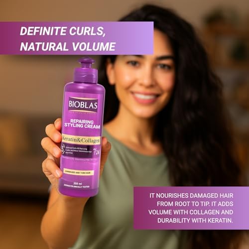 Alternative view of Bioblas Repairing Styling Cream – Keratin & Kolajen, belirgin bukleler için, görünür hacim ve yoğun bakım – 250 ml