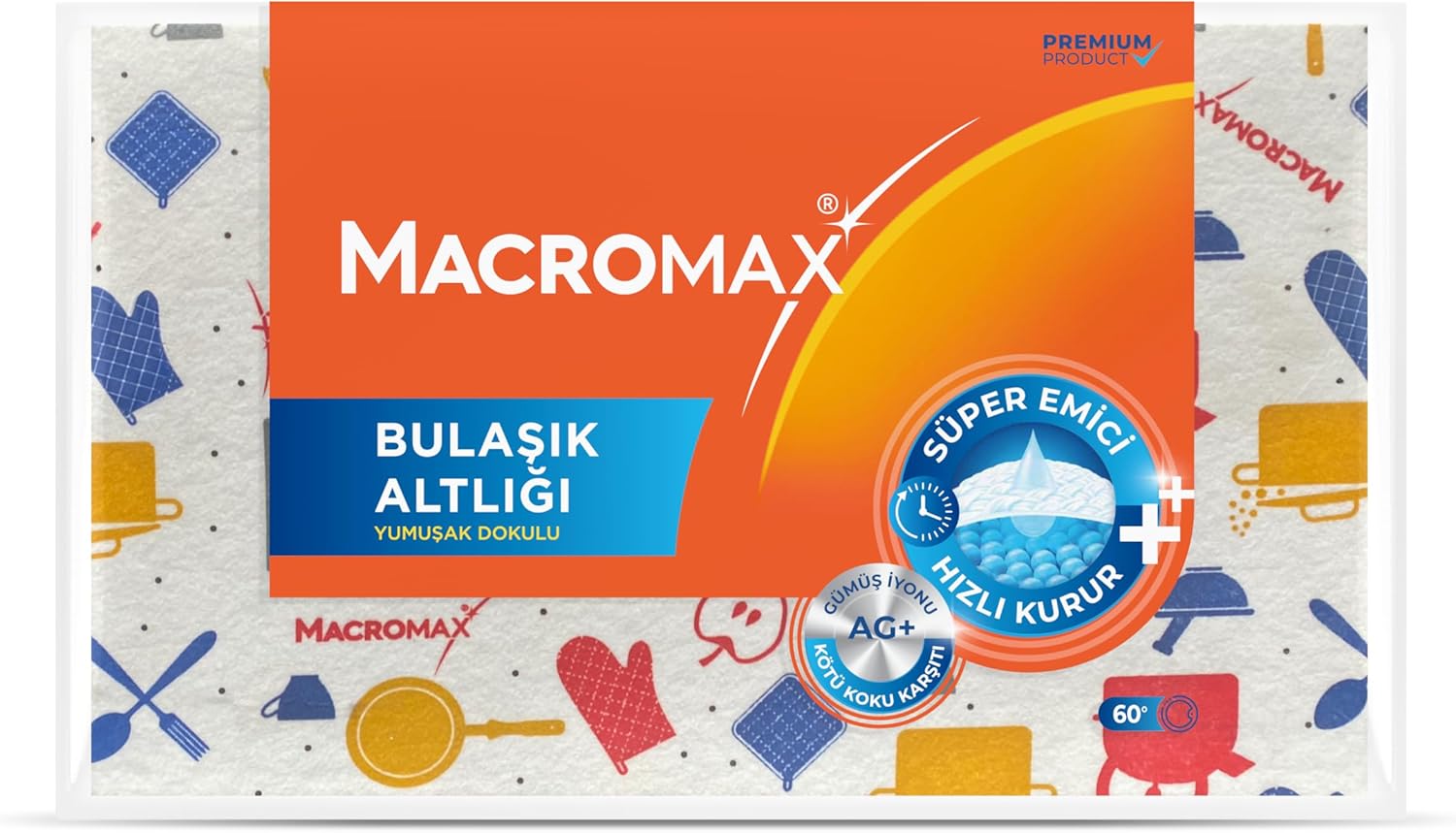 Alternative view of Macro Max Gümüş İyonlu Bulaşık Kurutma Matı, Süper Emici, Hızlı Kuruyan Koku Yapmaz Mutfak Altlığı