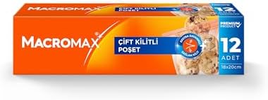 Alternative view of Macro Max Çift Kilitli Poşet 12 Adet (18x20 cm), Sızdırmaz Hava Geçirmez Buzdolabı Poşeti