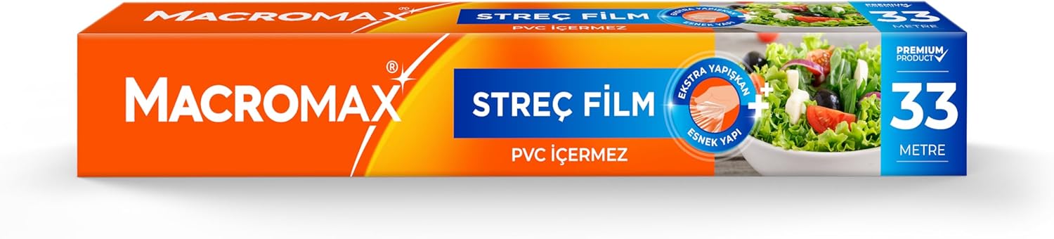 Alternative view of Macro Max Streç Film 33 Metre, PVC İçermez, Standart Boy Gıdaları Taze Tutan Streç Film