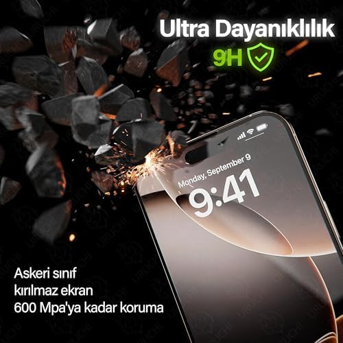 EPRO 17 Pro Max İle Uyumlu PREMIUM Gizlilik (Privacy) Ekran Koruyucu 45° Hayalet Görünüm, Kolay Kurulum Hizalama Aparatlı, Darbelere Karşı Ekstra Güçlü ve Toz Bırakmayan Temperli Cam
