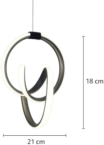 Estrella Model Taçlı LED Avize, 3 Renk Işık (Beyaz, Gün Işığı, Sarı), Siyah Kasa, Alüminyum Gövde, Modern Tasarım, Salon & Oturma Odası İçin Tavan Aydınlatma
