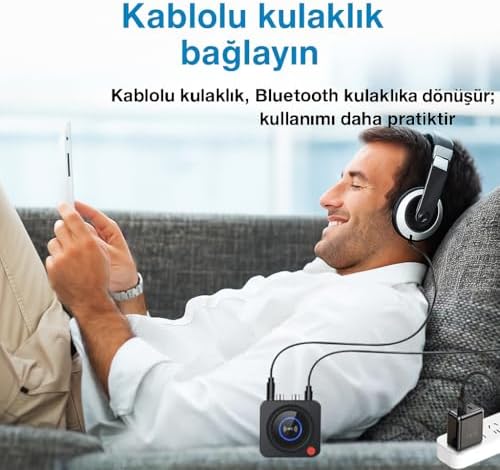 Bluetooth Alıcısı, HI-FI için Bluetooth Adaptörü, Hoparlörler için Blue tooth Alıcısı, Ev Sistemi (3,5 mm AUX, RCA, TF, NFC) C52