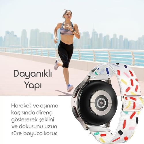 Serisi 18mm Esnek Kumaş Kordon ile Uyumlu GT5 41mm/GT5 Pro 42mm/GT4 41mm için Terleme Karşıtı Nefes Alabilen Bileğe Göre Ayarlanabilen Elastik Kayış