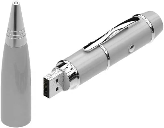 KL-1 Sunum Kalemi 16 GB Usb Bellek Özellikli Metal Kutulu Kırmızı Lazerli, Led Işıklı Pointer Kalemi İşaretçi Sunum Kalemi Metal Tükenmez Kalem