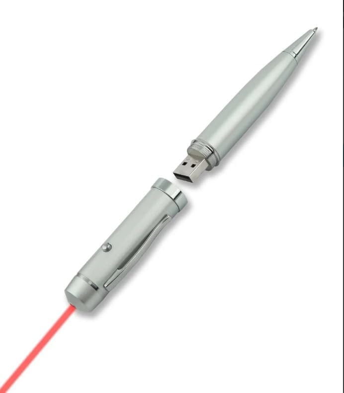 Alternative view of KL-1 Sunum Kalemi 16 GB Usb Bellek Özellikli Metal Kutulu Kırmızı Lazerli, Led Işıklı Pointer Kalemi İşaretçi Sunum Kalemi Metal Tükenmez Kalem