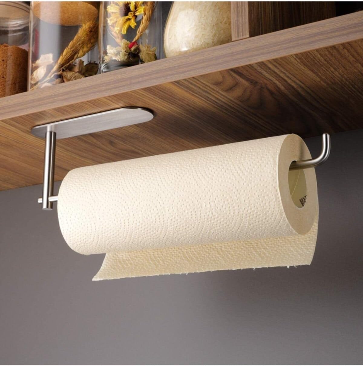 Paslanmaz Çelik Yapışkanlı Kağıt Havlı Askısı, Kağıt Havluluk, 30cm Çok Amaçlı Askılık