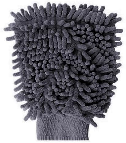 Microlüks Şönil Mikrofiber Oto Yıkama Eldiveni, Gri Renk, 20 x 24 cm.
