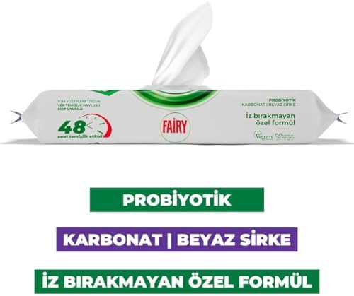 Çok Amaçlı Mop Uyumlu Yer Temizlik Havlusu 50 Yaprak | Lavanta Yağlı | Beyaz Sirke & Karbonat | 48 Saat Temizlik Etkili | İz Bırakmayan Formül
