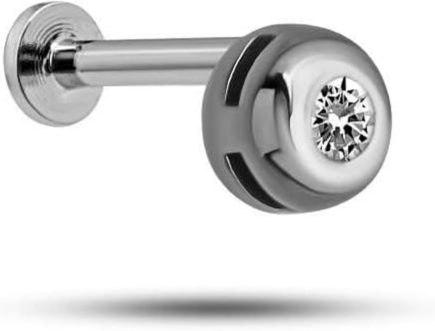 NEREZE 925 Ayar Gümüş Rodyumlu Minimal Zirkon Taşlı Pırlanta Montürlü Tragus Piercing Küpe