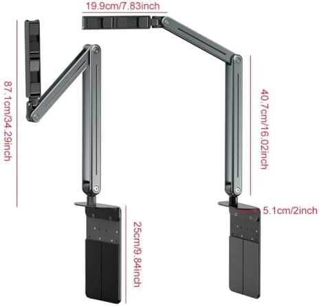 Profesyonel iPad ile Uyumlu Tablet 12.9 inçe kadar Uyumlu Telefon Tutucu Yüksekliği Ayarlanabilir Kol Ve Kendinden Açısı Ayarlanabilir 3 Eklemli 360 Derece Siyah Renk P96T (P96T)