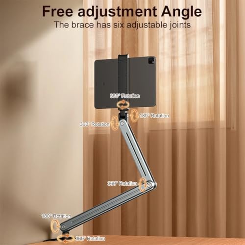 Alternative view of Profesyonel iPad ile Uyumlu Tablet 12.9 inçe kadar Uyumlu Telefon Tutucu Yüksekliği Ayarlanabilir Kol Ve Kendinden Açısı Ayarlanabilir 3 Eklemli 360 Derece Siyah Renk P96T (P96T)