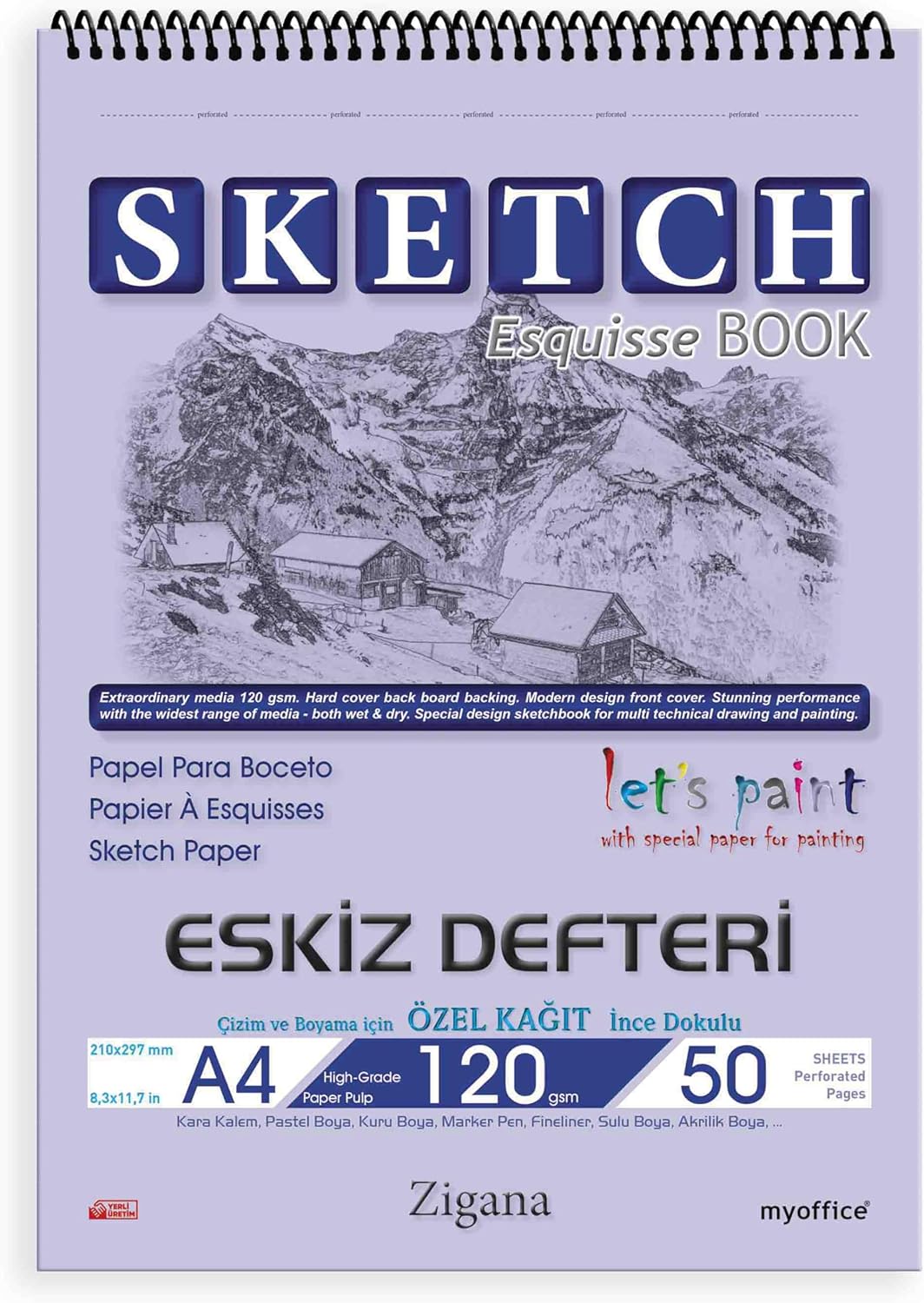 Alternative view of A4 Spiralli Eskiz Defteri – 50 Yaprak, 120 gr Çizim Bloknotu, Sanat Defteri
