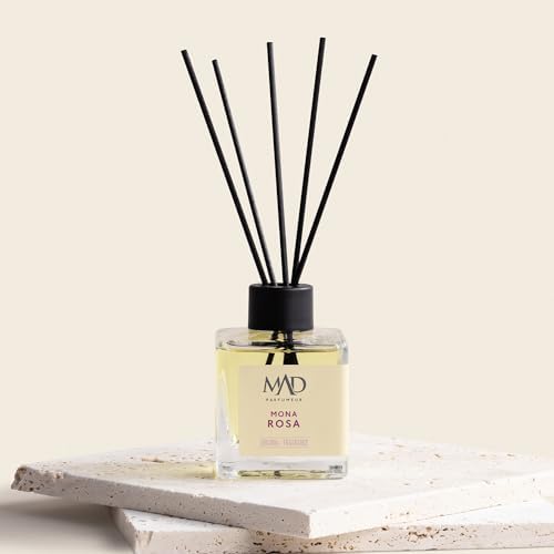 Mad Mona Rosa Ortam Kokusu– Elma, Gül ve Paçuli ile Canlandırıcı ve Romantik Bir Atmosfer-Bambu Çubuklu 120 ml