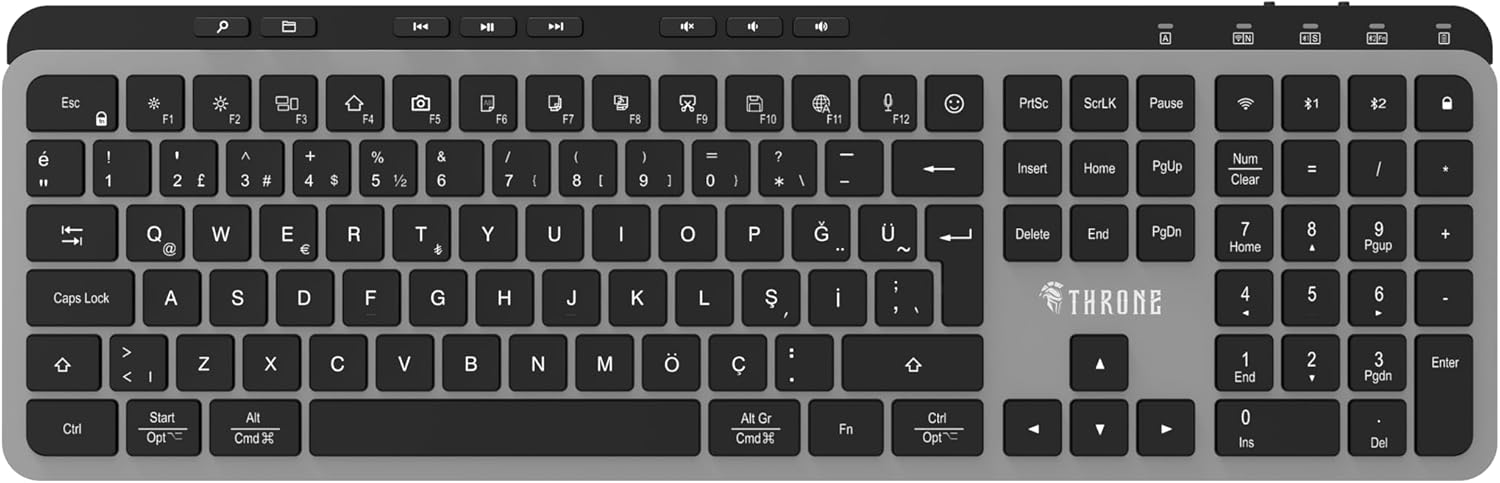 K1 Sessiz Switch 110+8 Multimedya Tuşlu Windows & Macos Uyumlu Premium Alüminyum-Metal Kablosuz Ofis Klavyesi (2.4ghz + Çift Bluetooth Profili)