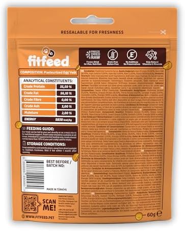fitfeed Freeze-Dried Çiğ Yumurta Sarısı Kedi Ödül Maması 60g