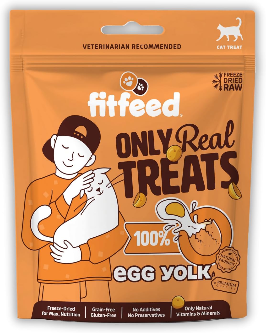 Alternative view of fitfeed Freeze-Dried Çiğ Yumurta Sarısı Kedi Ödül Maması 60g