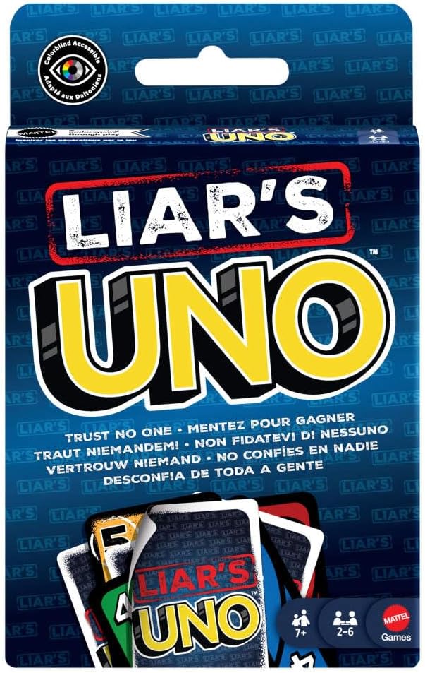 Alternative view of Mattel Games Blöf yaparak diğer oyuncuları kandırabileceğiniz yetişkinlere, çocuklara, ailelere, partilere, oyun gecelerine ve eğlenceli seyahatlere yönelik Mattel Games UNO Liars kart oyunu, JLH43