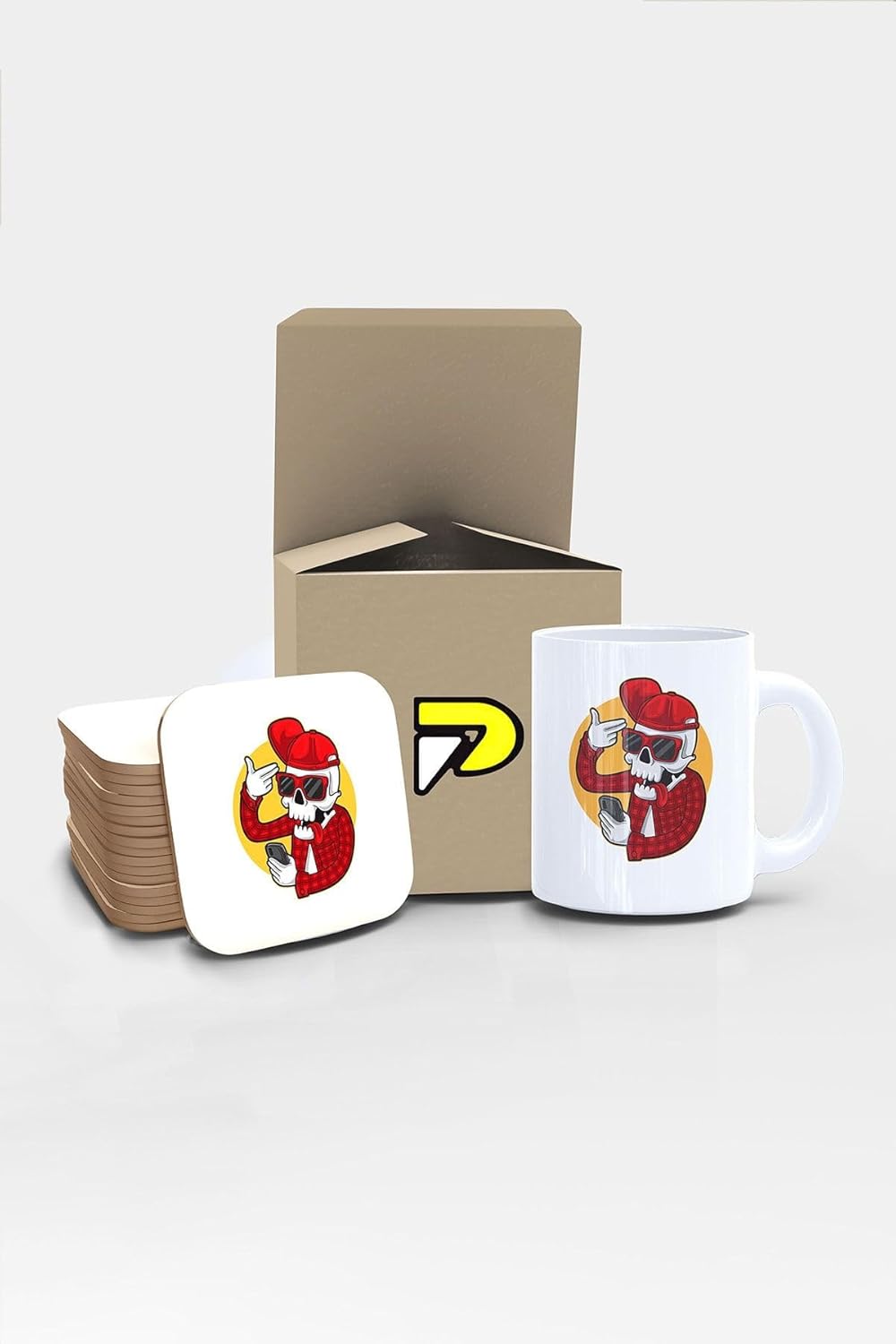 Alternative view of Tarz Iskeletor Tasarımlı Baskılı Kupa Bardak Seti, Eğlenceli Özel Hediye Mug