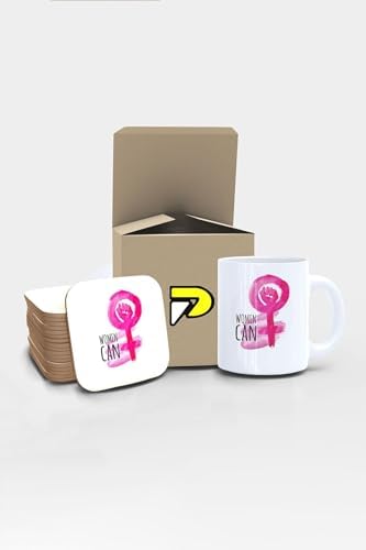 Alternative view of Woman Can Kadın Gücü Tasarımlı Baskılı Kupa Bardak Seti, Eğlenceli Özel Hediye Mug