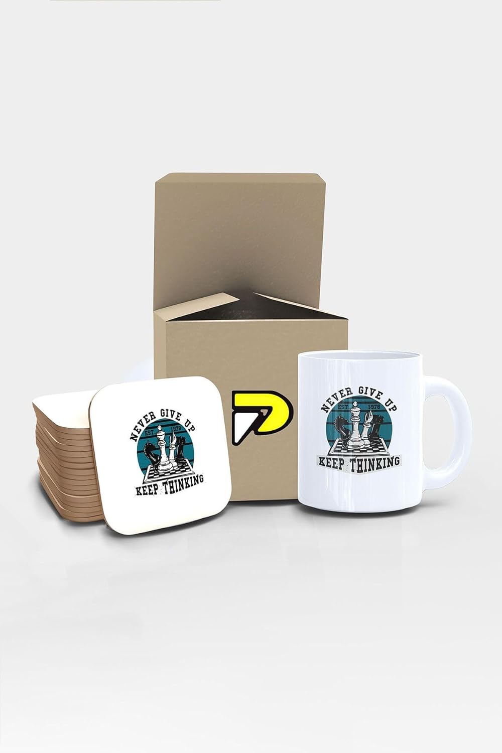 Alternative view of Satranç Up Tasarımlı Baskılı Kupa Bardak Seti, Eğlenceli Özel Hediye Mug