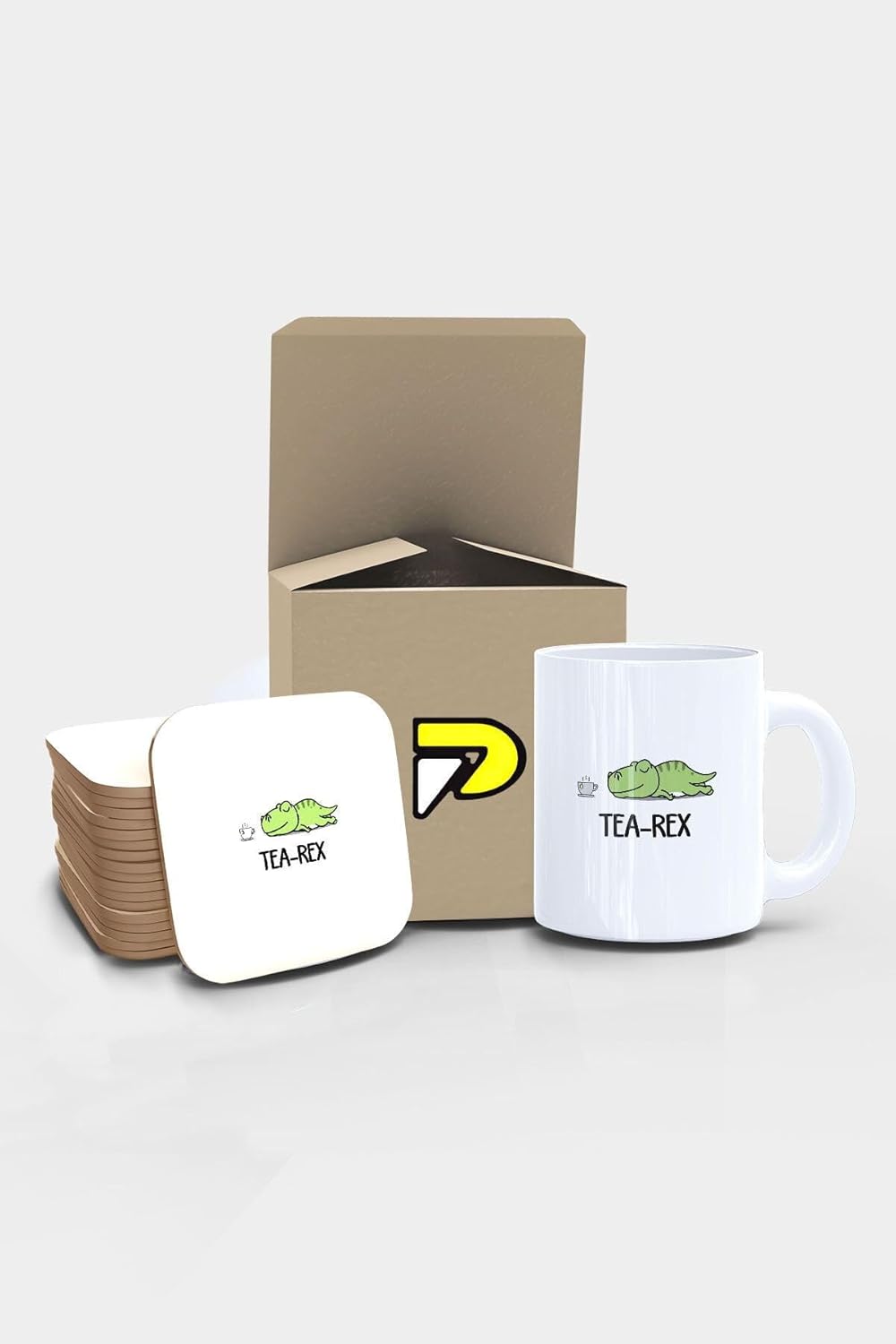Alternative view of Tea-rex Dinazor Komik Tasarımlı Baskılı Kupa Bardak Seti, Eğlenceli Özel Hediye Mug 2