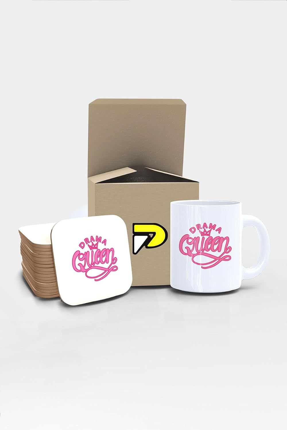 Alternative view of Drama Yazılı Tipografik Tasarımlı Baskılı Kupa Bardak Seti, Eğlenceli Özel Hediye Mug