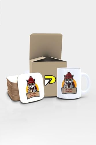 Alternative view of Tarz Kedi Tasarımlı Baskılı Kupa Bardak Seti, Eğlenceli Özel Hediye Mug
