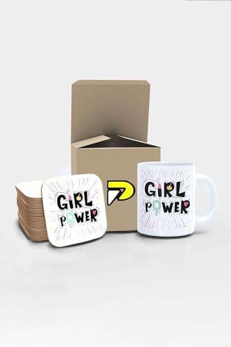 Power Yazılı Tipografik Tasarımlı Baskılı Kupa Bardak Seti, Eğlenceli Özel Hediye Mug 2