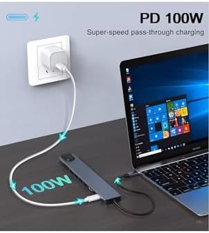 Alternative view of 10-in-1 USB C Çoklayıcı, HDMI, Ethernet, SD/TF Kart, USB 3.0/2.0 Bağlantı Noktaları, 100W PD Şarj, Gümüş