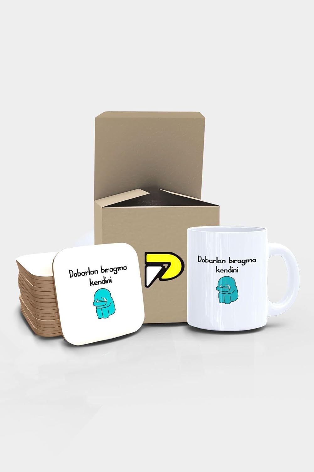 Alternative view of Bıragma Kendini Komik Tasarımlı Baskılı Kupa Bardak Seti, Eğlenceli Özel Hediye Mug