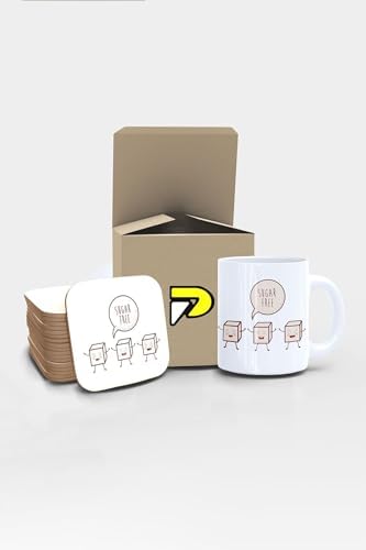 Sugar Şekersiz Komik Tasarımlı Baskılı Kupa Bardak Seti, Eğlenceli Özel Hediye Mug