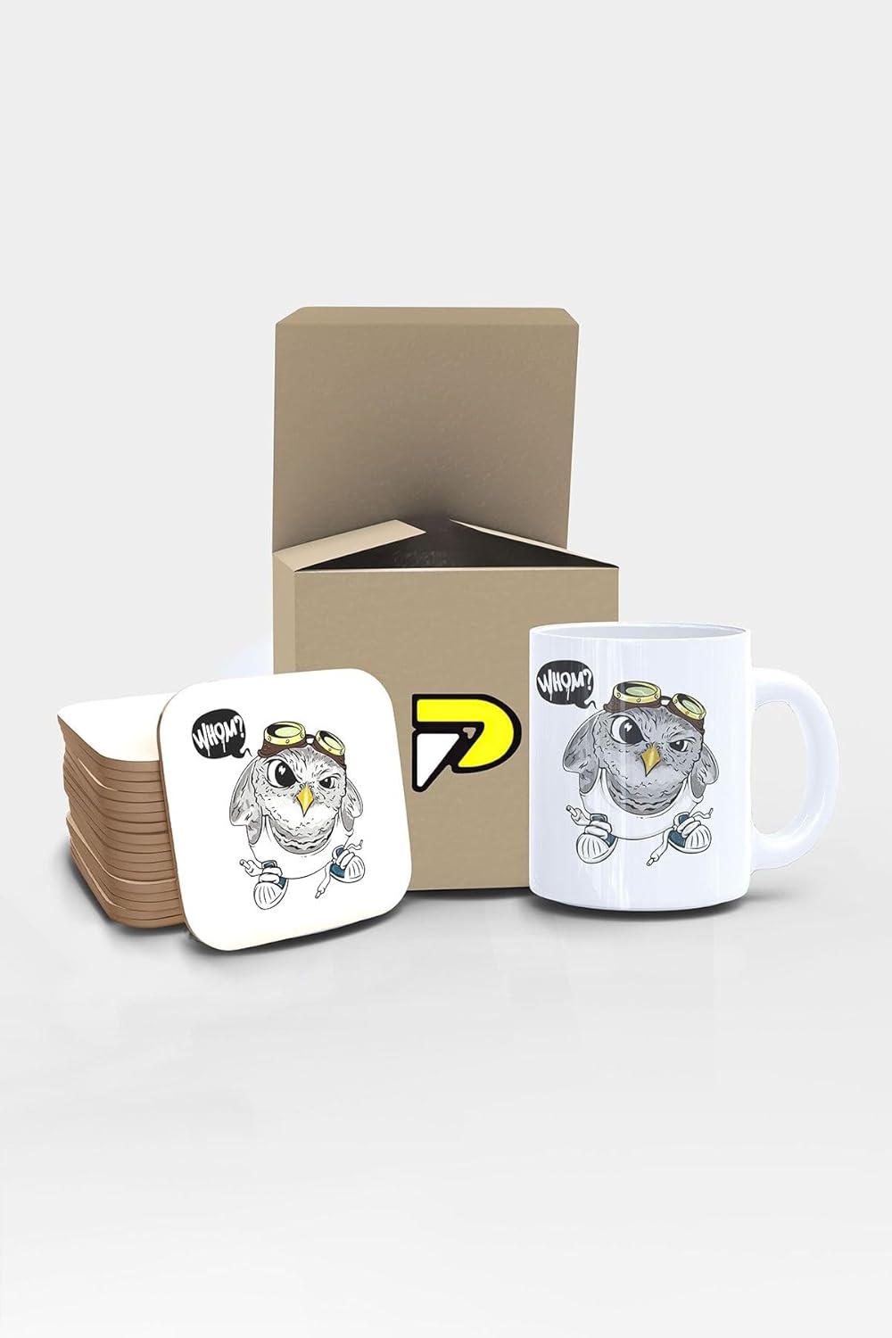 Whom Tasarımlı Baskılı Kupa Bardak Seti, Eğlenceli Özel Hediye Mug