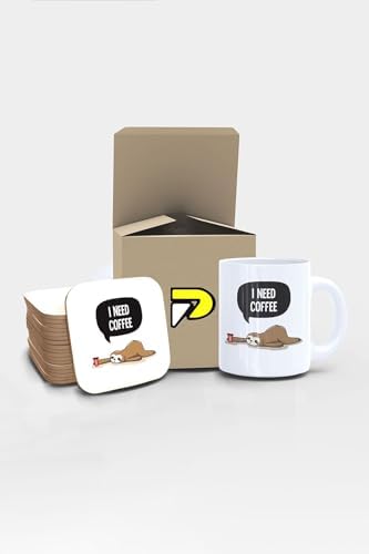 Alternative view of Tembel Hayvan I Coffee Tasarımlı Baskılı Kupa Bardak Seti, Eğlenceli Özel Hediye Mug