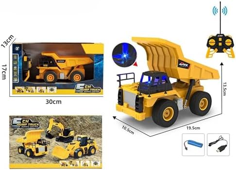 Uzaktan Kumandalı 40 MHz Tam Fonksiyonlu Rc İş Araçları Led Işıklı Kepçeleri, Damperi ve Vinç Hareketlidir (Kule Vinç-Kepçe-Bulldozer-Kamyon) (Kamyon)