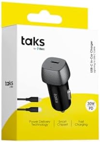 Alternative view of taks CP01 30W PD USB-C Araç Hızlı Şarj Aleti + USB-C-Lightning Kablo, Siyah 5CP01LS