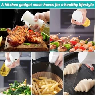 1 Adet Air Fryer Yağ Sprey Airfryer Için Yağdanlık Yağlık Sirke Zeytinyağ Püskürtücü Cam Şişe,Şeffaf